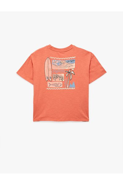 Koton Cotton Short Sleeve Crew Neck Printed T-Shirt