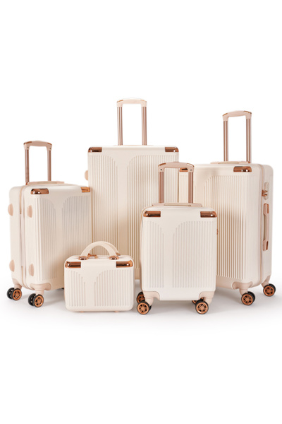 LİMRA 5-piece luggage set with 4 wheels, solid and modern design