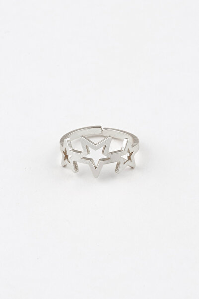 Sortie Aksesuar ÜÇ Yıldız Figürlü Boyu Ayarlanabilir Paslanmaz Çelik Yüzük