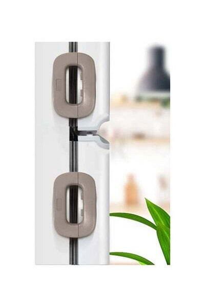 HALAMODO 2-Piece Fridge Freezer Door Lock Latch Grey