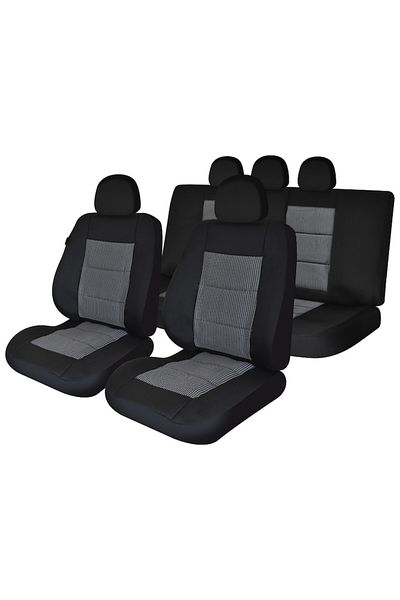 SMARTIC Huse scaune auto, Premium Lux, 11 piese, compatibile airbag, rabatabile, 3 straturi de material