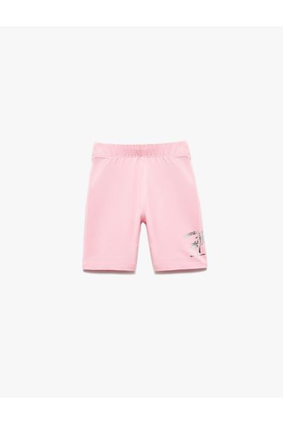 Koton Cotton Elastic Waist Palm Print Detailed Shorts
