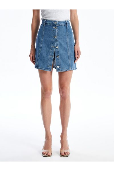 LC Waikiki Standard Fit Women's Jean Shorts Skirt
