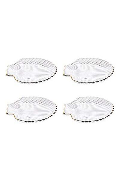 HALAMODO أطباق زجاجية شفافة من 4 قطع، مقاس 14×12×1.6 سم