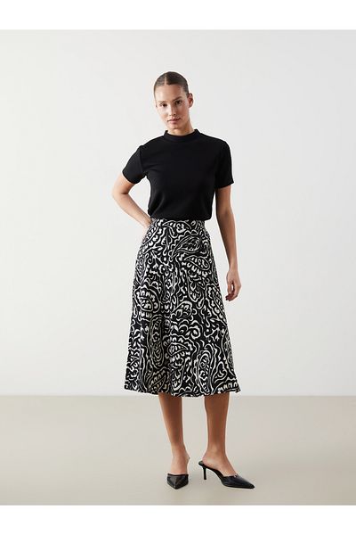 LC Waikiki Patterned Women's Skirt with Elastic Waist