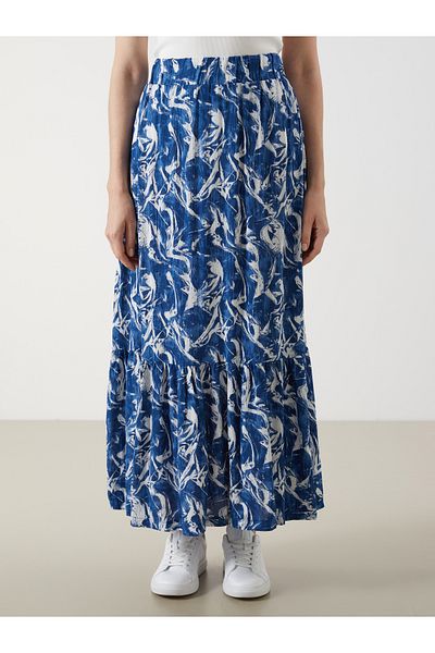 LC Waikiki Patterned A-Line Skirt with Elastic Waist