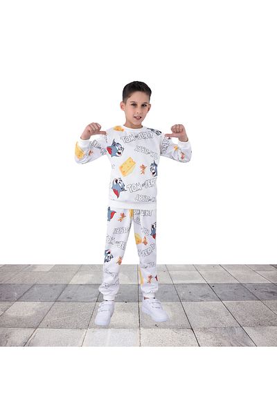 Fox Moda Seasonal Boy's Tom and Jerry Printed Bottom Top Set