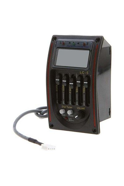 Generic مُعادل صوت جيتار مُسبق التضخيم بشاشة LCD