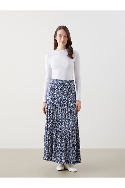 LC Waikiki Patterned Women's Skirt with Elastic Waist