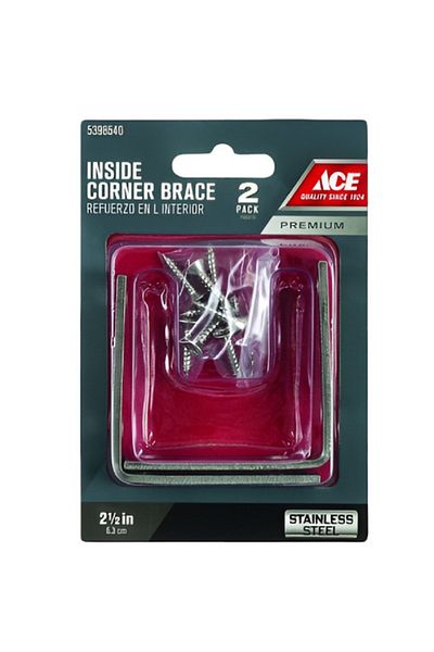 ACE Anti-Corrosive Sturdy Stainless Steel Inside Corner L Brace
