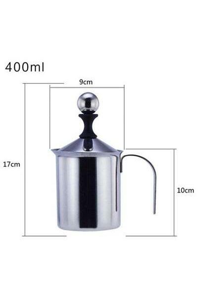 HALAMODO Manual Milk Frother Silver 8 x 7 x 6 centimeter Silver 8 x 7 x 6cm