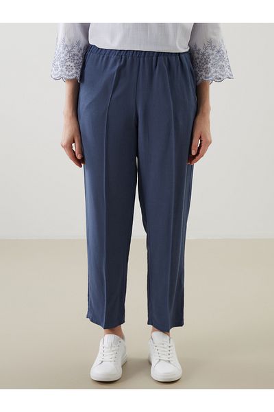 LC Waikiki Pantaloni de damă în amestec de in cu talie elastică