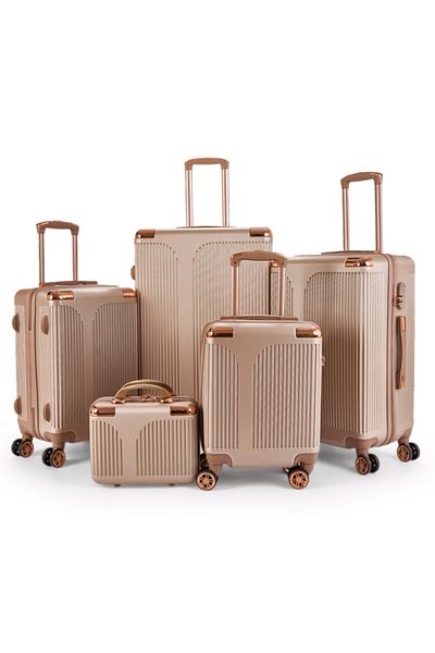 LİMRA 5-piece luggage set with 4 wheels, solid and modern design