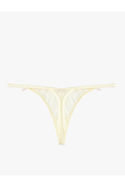 Koton Transparent Bow Lace String Panties