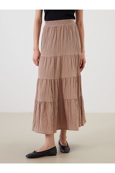 LC Waikiki Folded Pleated Skirt with Elastic Waist