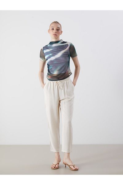 LC Waikiki Carrot Cut Women's Trousers with Elastic Waist