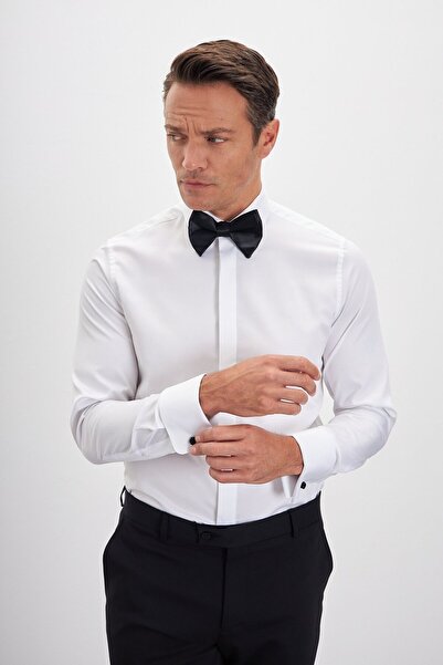 Paşahan Cămașă de mire cu guler clasic, 100% bumbac, confortabilă