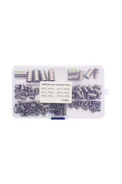 HALAMODO 100-Piece Screw Socket Nut Multicolour 0.206kg