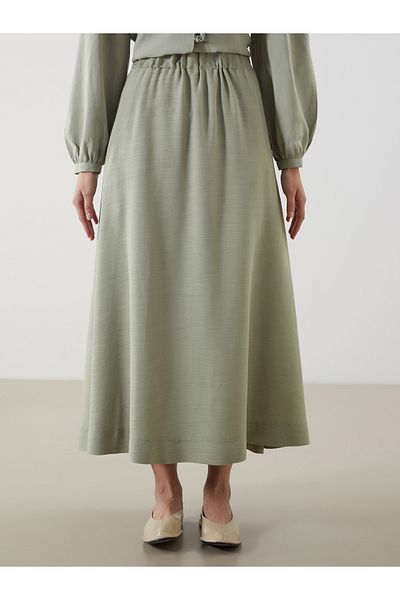 LC Waikiki Elastic Waist Linen Blended Skirt