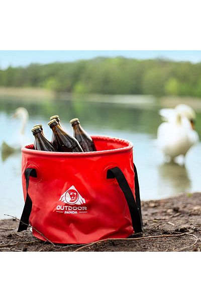 Panda Outdoor Panda folding camping basket, plastic, red/black/white, 28 x 27 cm, 15 L