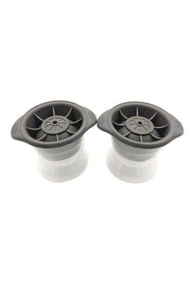 HALAMODO 2-Piece Spherical Ice Molds Set Grey/White 8x8x11cm