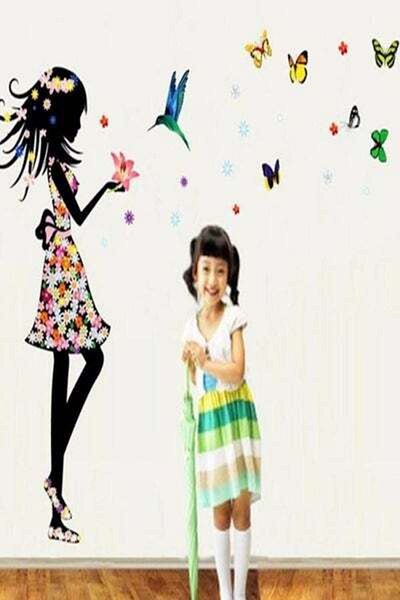 HALAMODO Butterflies Decorative Wall Stickers Multicolour 50 X 70cm