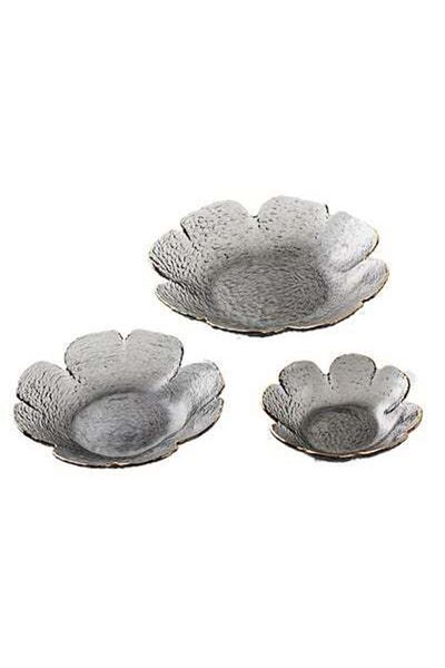 HALAMODO 3-Pieces Household Glass Plate Grey