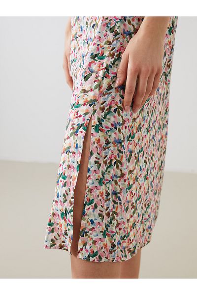 LC Waikiki Floral Skirt with Elastic Waist and Slits