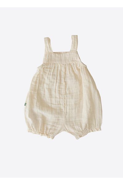 kitikate Organic Suso Muslin Shorts Jumpsuit Natural