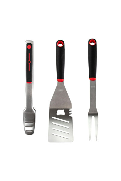 Gibson مجموعة أدوات الشواء من هاكلبيري، من الفولاذ المقاوم للصدأ، مكونة من 3 قطع