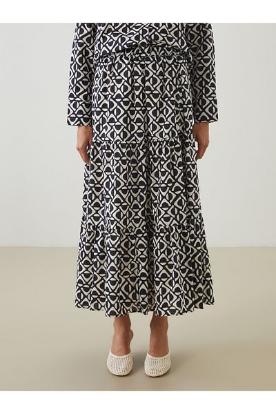 LC Waikiki Patterned Katkat Skirt with Elastic Waist