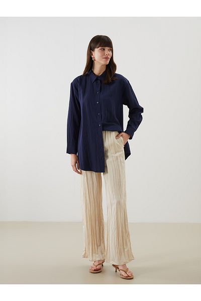 LC Waikiki Elastic Waist Textured Women's Trousers