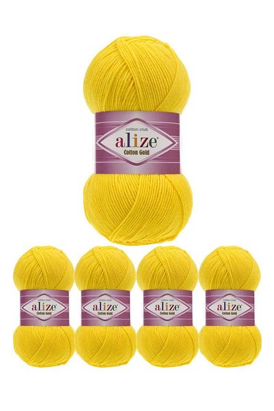 Alize Aliza Original Turkish Alize Cotton Gold Threads, 5 Pieces