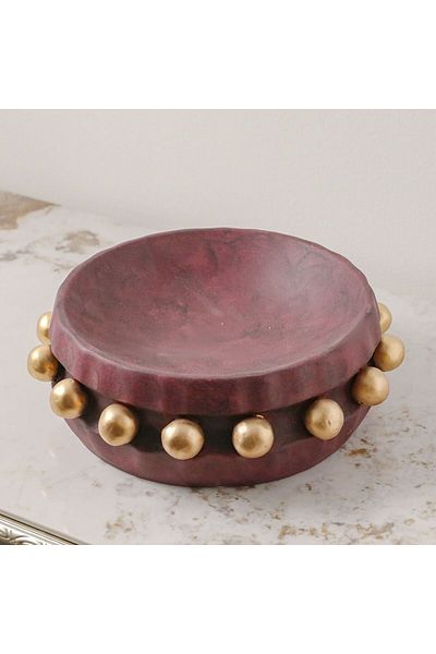 Danube Home Zenith Ceramic Bowl - Red - 30x30x10 Cm | 100% Ceramic Home Decor