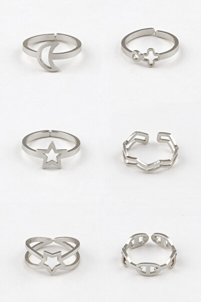 Sortie Aksesuar مجموعة مكونة من 6 حلقات من الفولاذ المقاوم للصدأ قابلة للتعدي...