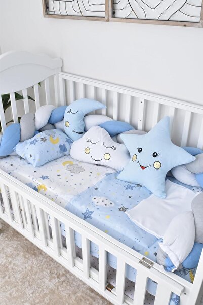 Factory Price - طقم سرير ناعم للأطفال من 8 قطع - بلو ستار