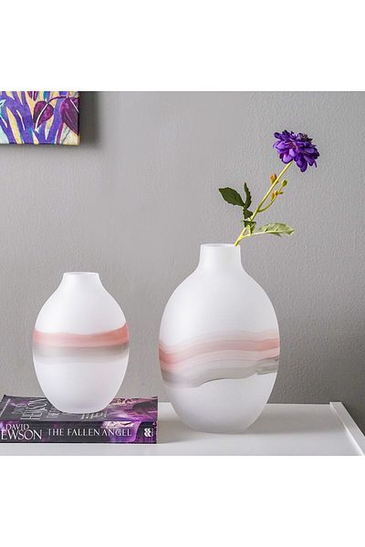Danube Home Percy Glass Vase White 18X18X27Cm | Glass Vase Home Decor