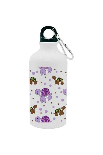 SiestaSafari Kids Water Bottle 500ml with Carrying Clip Cute Turtles, for School, Sports,