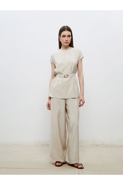 LC Waikiki Wide Leg Women's Trousers with Elastic Waist