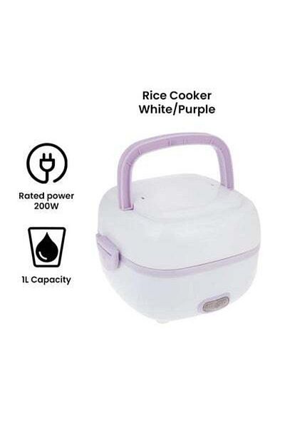 HALAMODO Insulated Rice Cooker With Electric Heating Lunch Box 1.0 L 200.0 W PU19 White/Purple