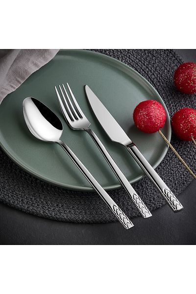 Dilay Anka Fork, Spoon Set 60 Pieces (18-10 Quality, 304 Stainless Steel, 3mm Thickness)