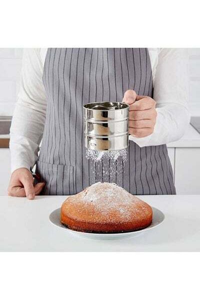 HALAMODO Stainless Steel Flour Sifter Silver 9.5x10.5centimeter