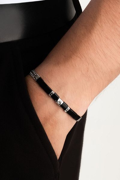 So CHIC... 21 cm Steel Men's Bracelet with Zircon Stone Detail