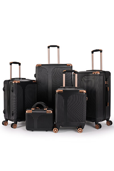 LİMRA طقم شنط سفر مكون من 5 حقائب أمتعة بـ 4 عجلات بتصميم صلب و حديث