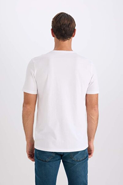DeFacto Men's T-Shirt M6606Az/Wt34 White