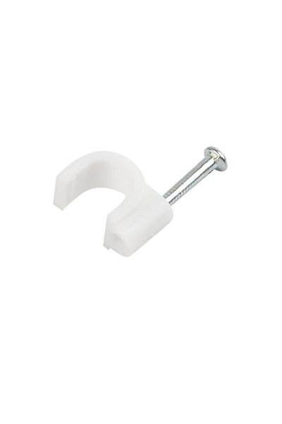 Lanberg Cutie cu 100 bucati cleme cablu 7mm, Lanberg 41456, cui de otel 18mm, pentru prindere si fixare