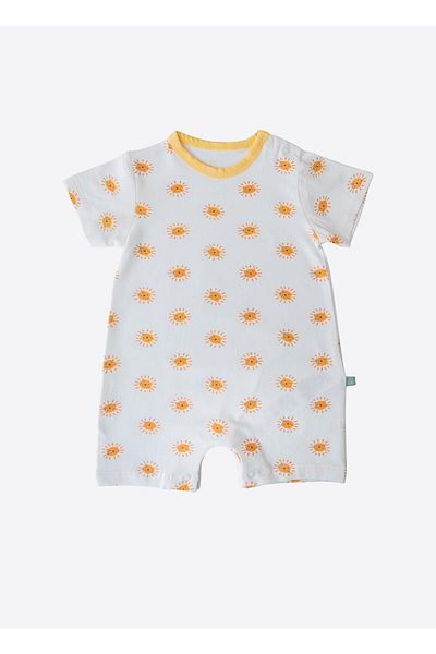 kitikate Organic Lion King Shorts Jumpsuit White