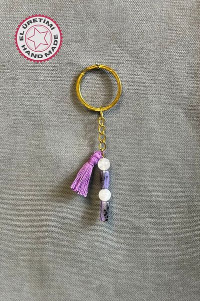 Uretti - Tuğba 6667 3526 Handmade Pink Quartz Natural Stone Keychain