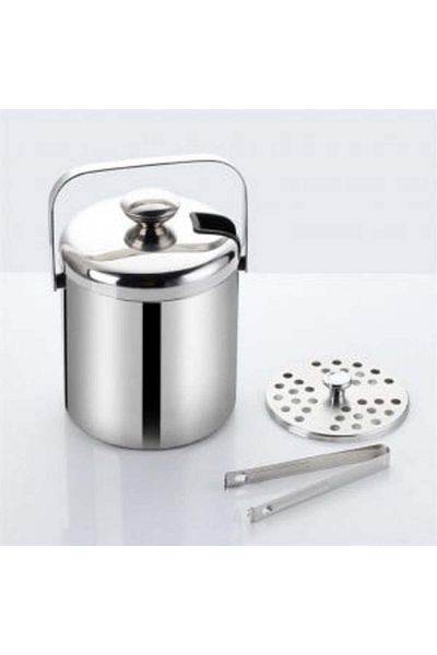 OEM Ice Bucket With Lid And Tongs, Double Layer, Stainless Steel, 3 L