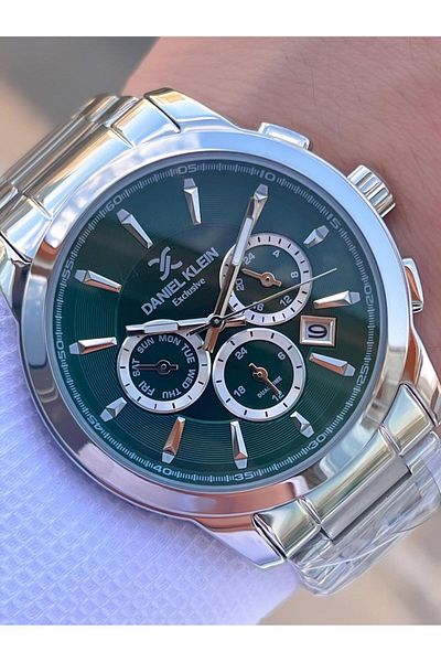 Daniel Klein Steel Cord Stopwatch Dial Design 3 Atm Water Resistant Men Wristwatch 14031.7